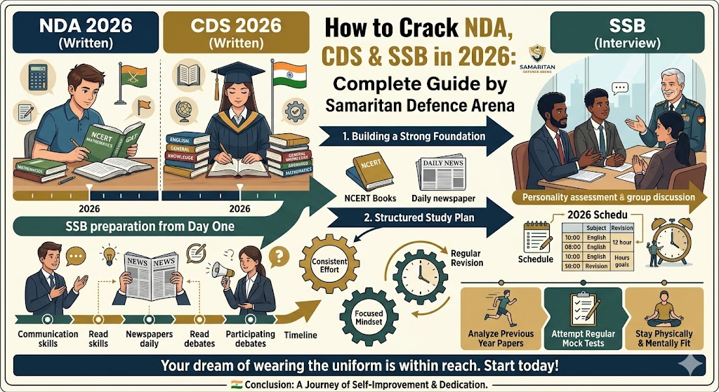 NDA, CDS, SSB in 2026 Complete Guide by Samaritan Defence Arena